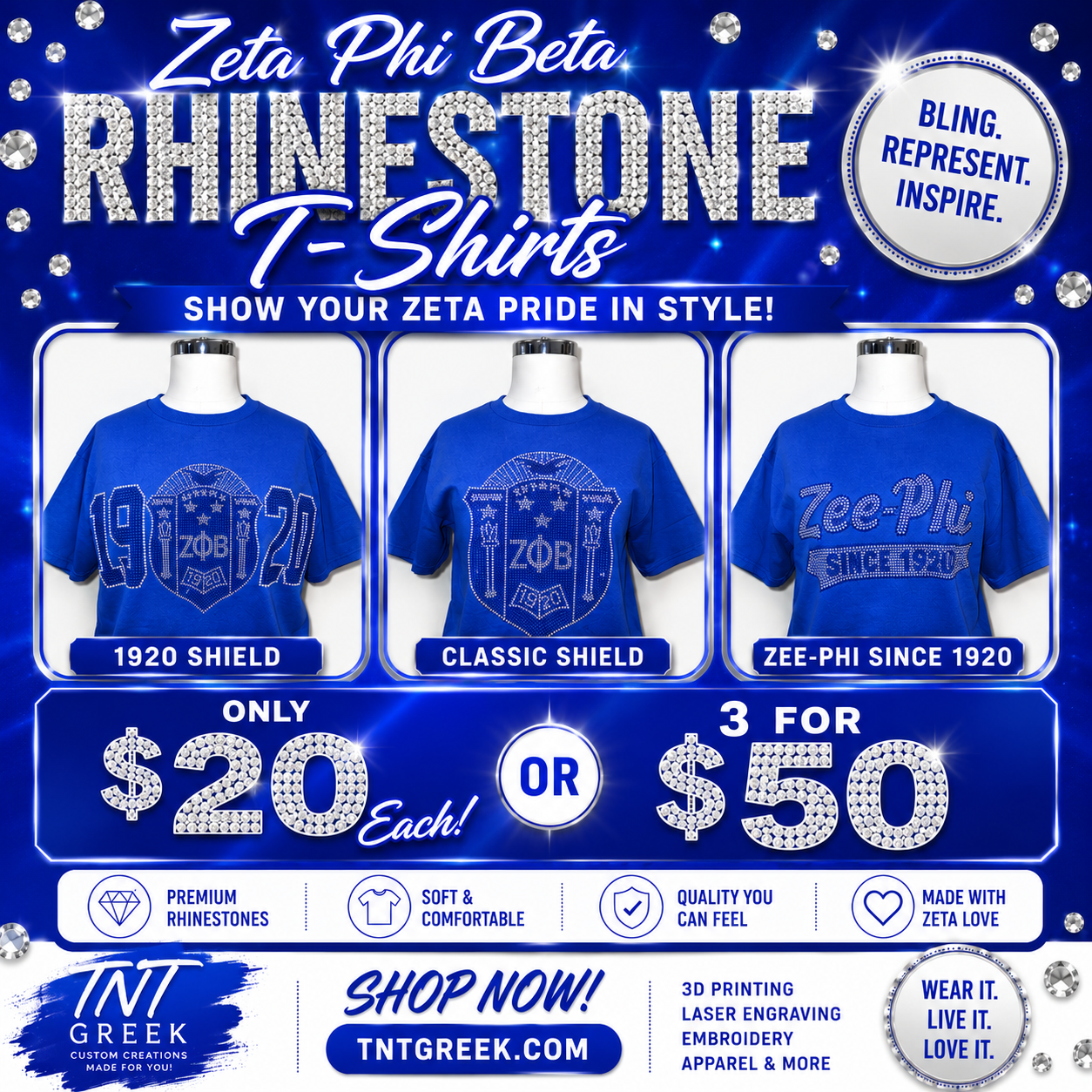 Zeta Rhinestone Tees