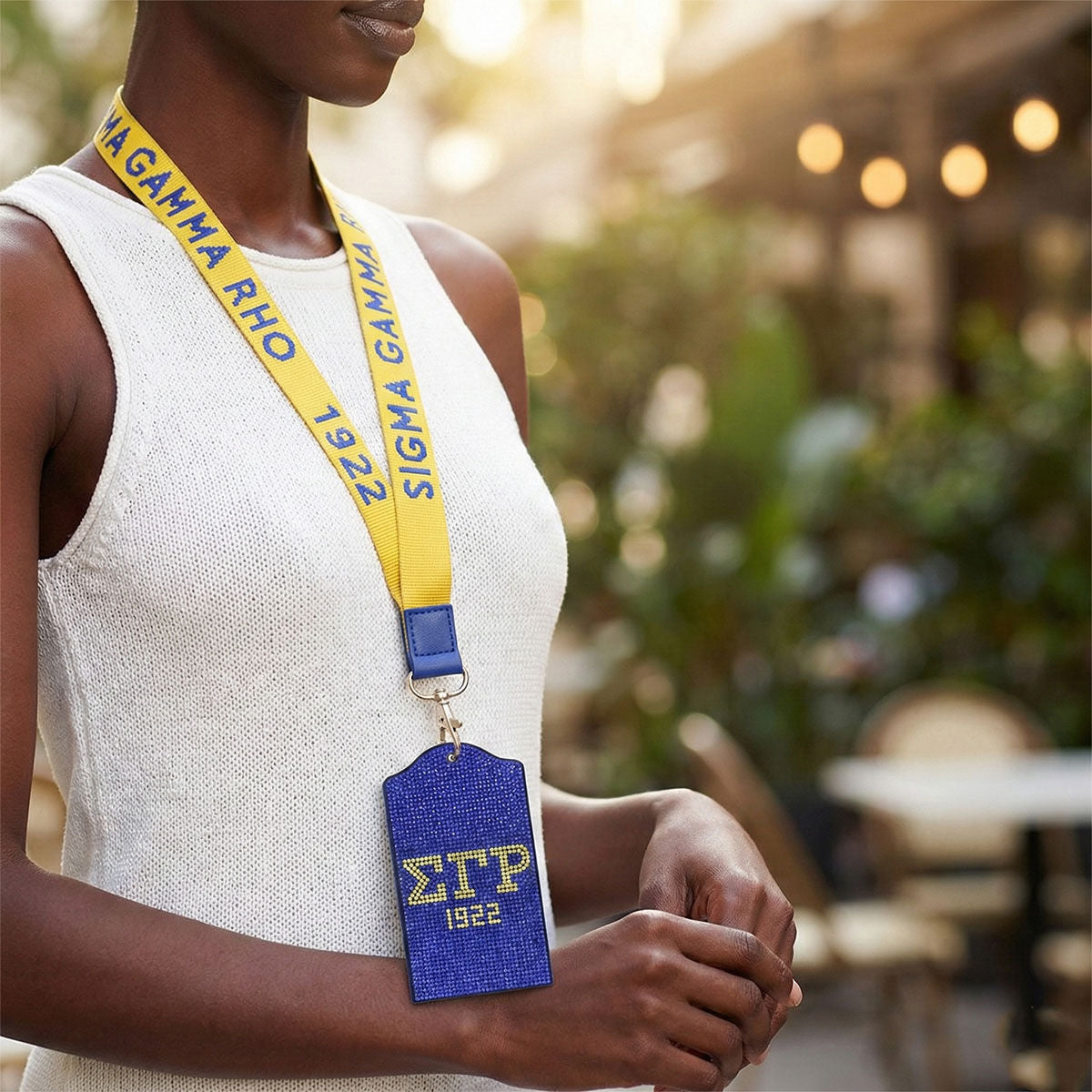 SGRHO Blue Sparkle Sorority Pride ID Badge Holder