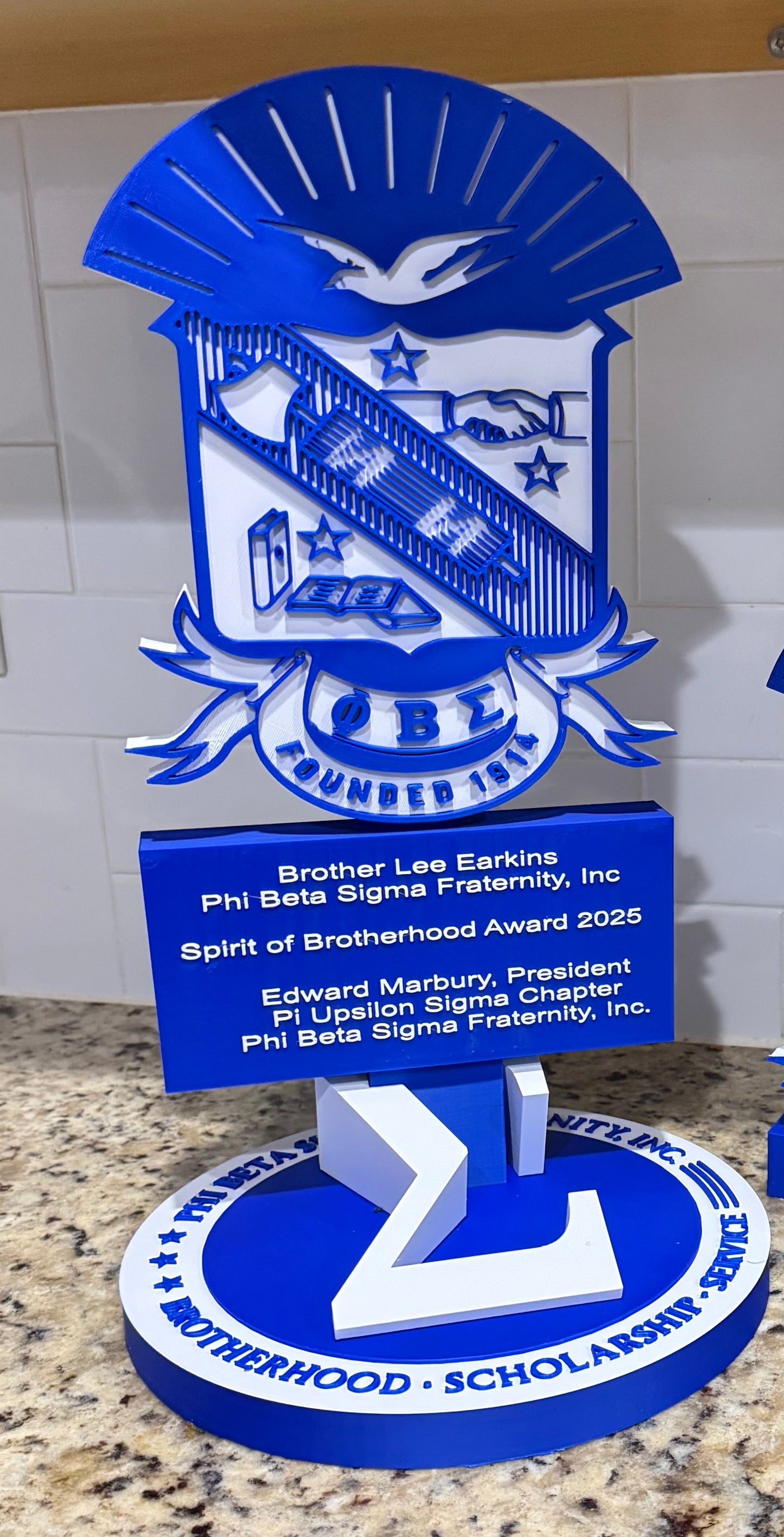 3D Printed Phi Beta Sigma Shield