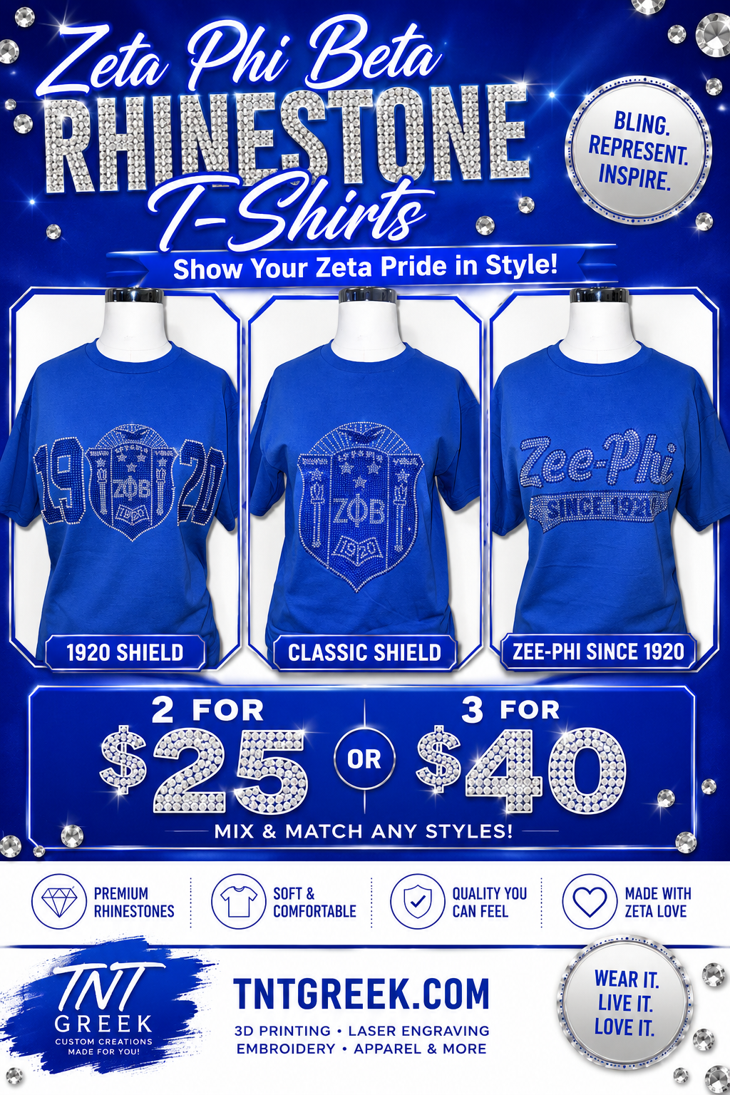 Zeta Rhinestone Tees