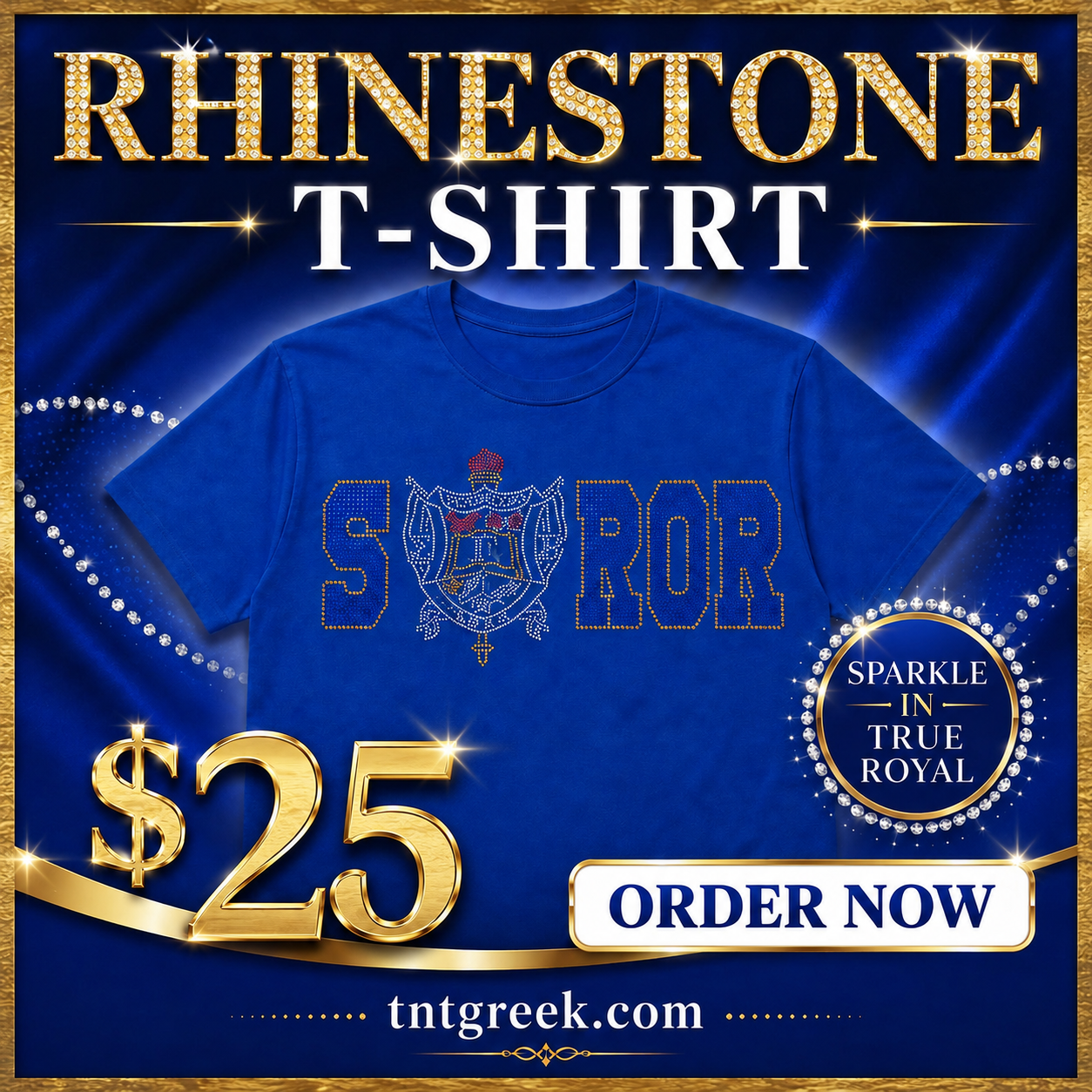 Sgrho Soror Shield Rhinestone Tshirt