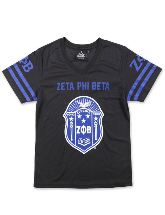 Zeta Phi Beta FOOTBALL JERSEY TEE_BLACK