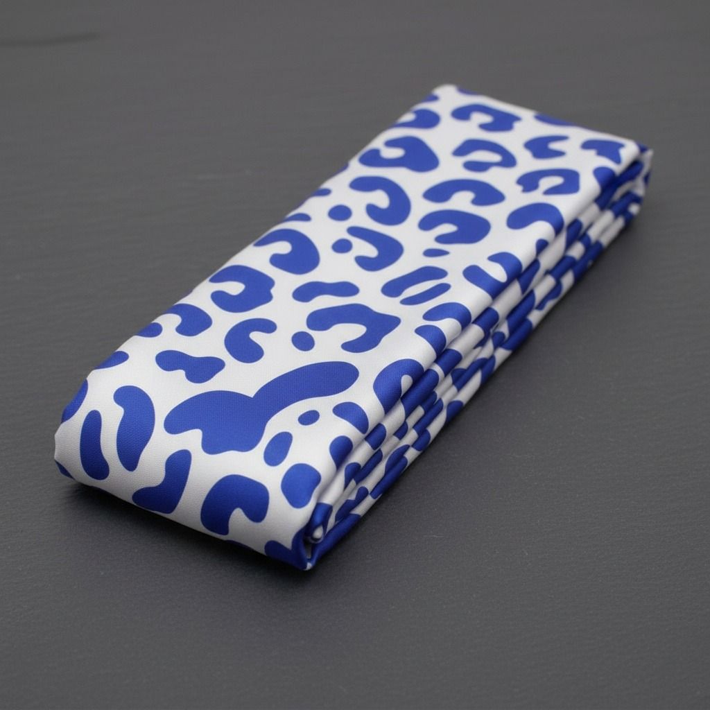 ZPB Blue and White Leopard Square Sorority Scarf
